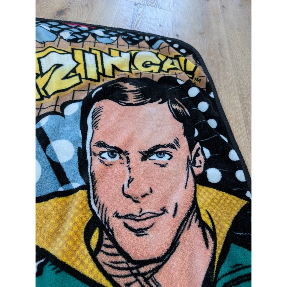 RARE PRINT ~ 2013 The Big Bang Theory ~ TV Show Cast Throw Blanket ~ 46X60